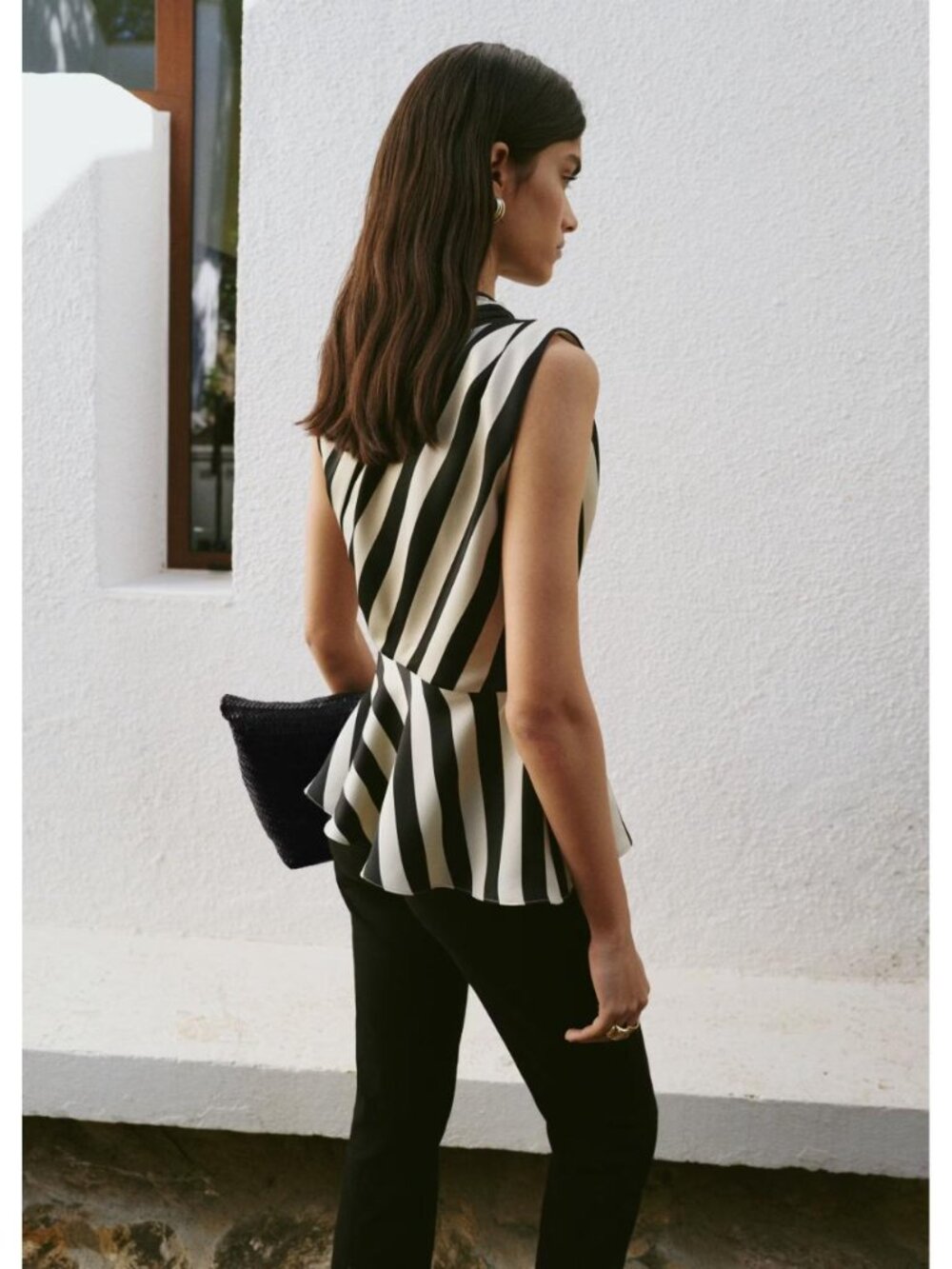 MANGO STRIPED ASYMMETRICAL TOP